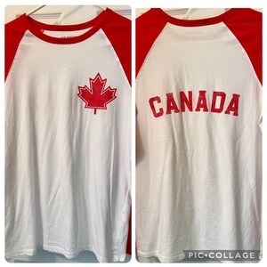 Canada Red White Baseball T Shirt Joe Fresh Maple Leaf S/P